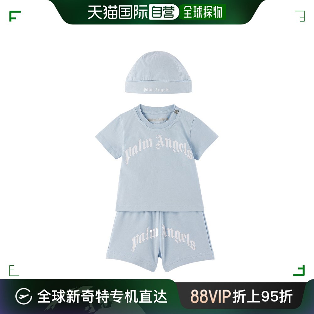 香港直邮潮奢 Palm Angels 棕榈天使 婴儿徽标T恤短裤和帽子套装