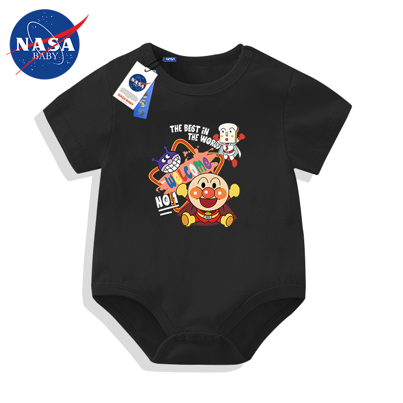 NASA面包超人婴儿衣服礼盒夏天薄款宝宝三角连体衣搞怪超萌包屁衣