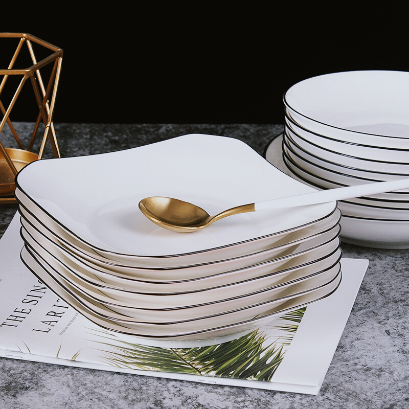 陶瓷盘子菜盘套装组合家用ins中式碟子欧式盘子北欧餐具餐盘日式