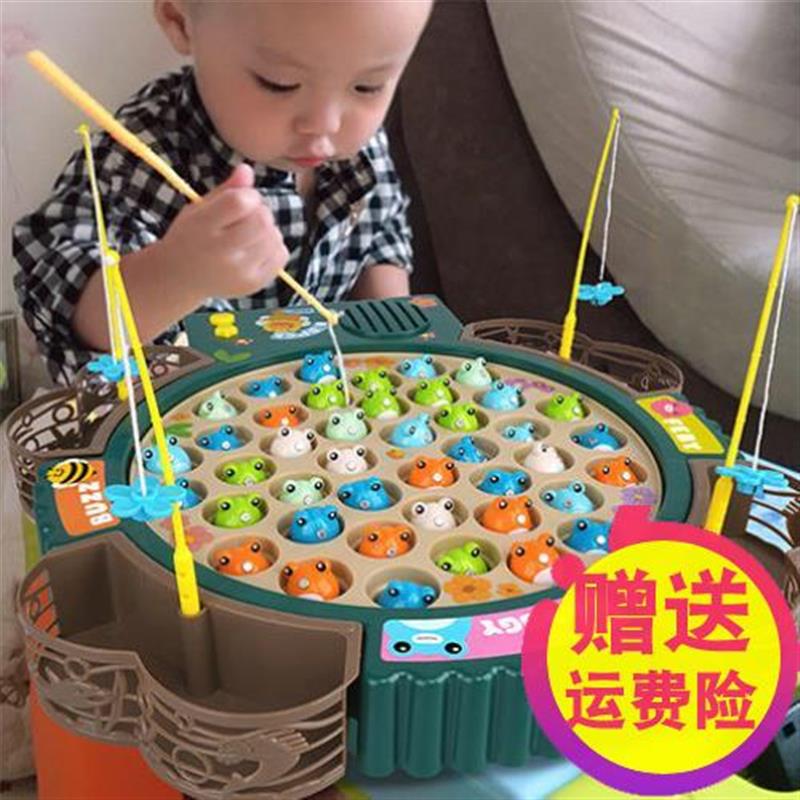 儿童电动鱼玩具池小孩宝宝-3-4-5岁男孩女孩1益智钩鱼磁性