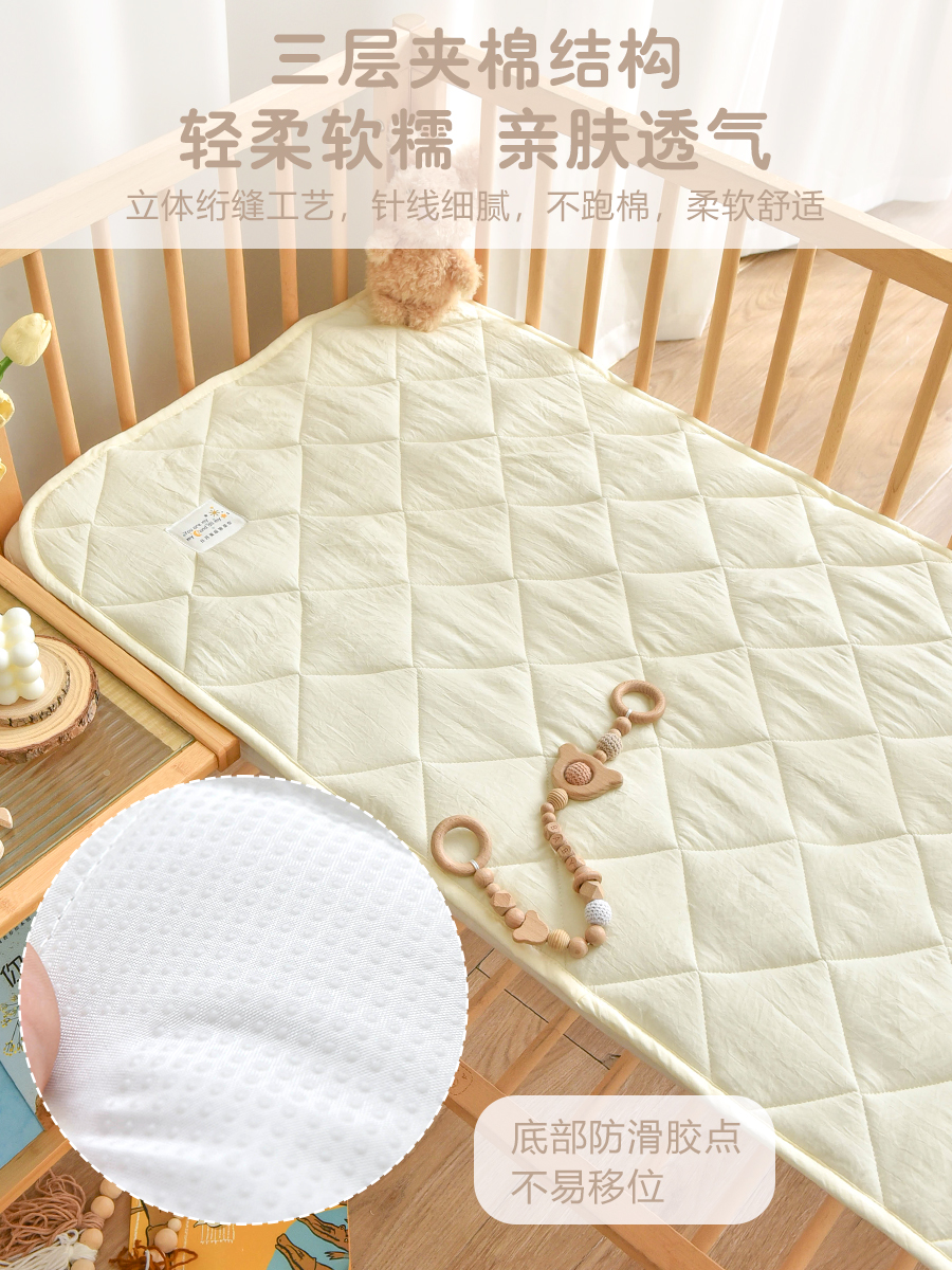 新生儿童床褥宝宝床垫子秋冬季加厚婴幼儿园拼接床褥子可定制床单