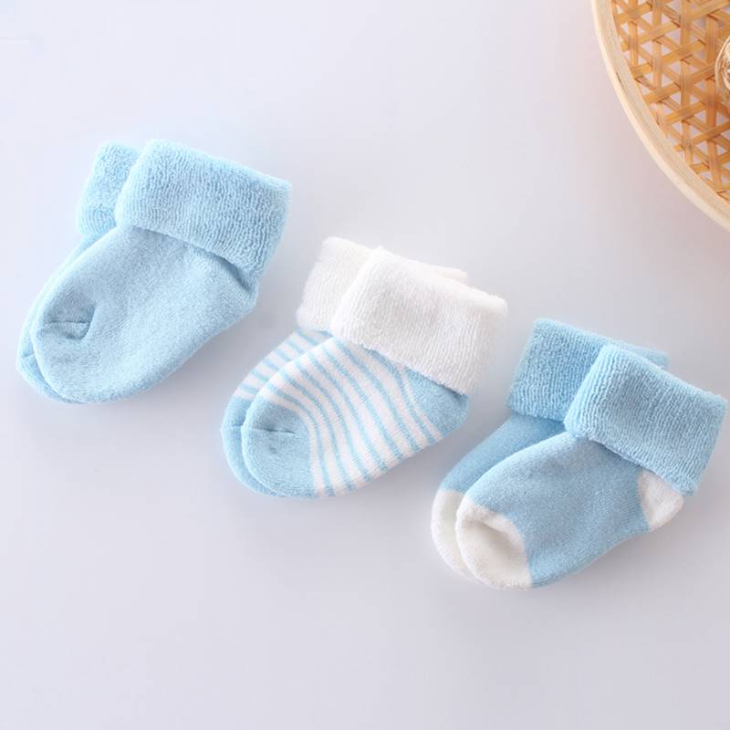 网红新生婴儿儿袜子0到3个月秋冬天季初生宝宝0一6月1岁胎袜纯棉