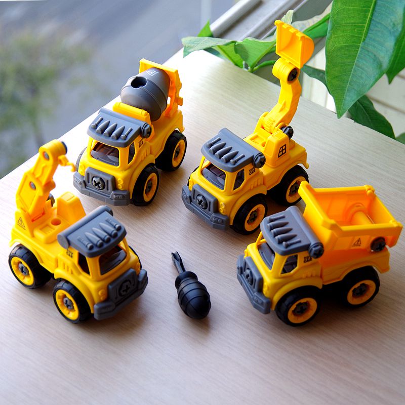 儿童拆装工程车小男孩拧螺丝1-3岁2宝宝组拼装益智力动脑动手玩具