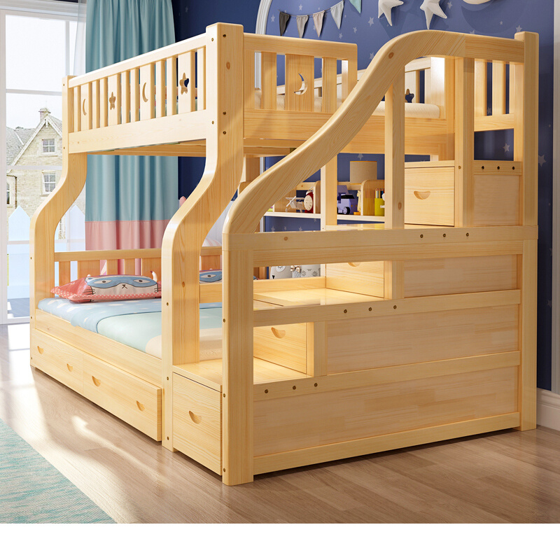 上下铺木床双层床高低床两层儿童床全实木子母床多功能大人上下床
