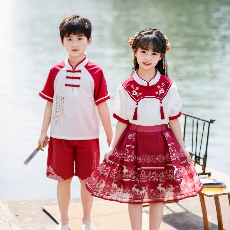 六一儿童演出服幼儿园中国风合唱小学生马面裙国学汉服舞蹈表演服