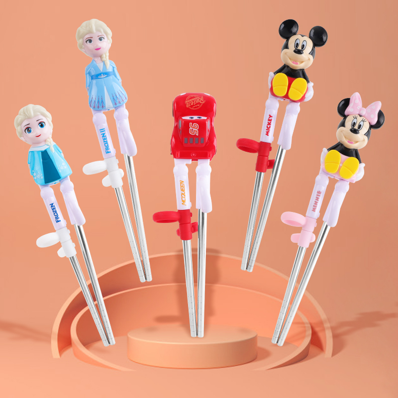 迪士尼小朋友学筷子神器儿童食品级不锈钢练习筷餐具拿筷子纠正器