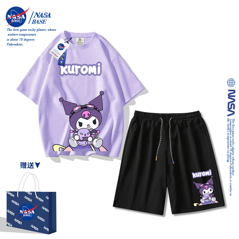 NASA库洛米女童夏装2024新款套装女孩运动服夏季中大童洋气两件套
