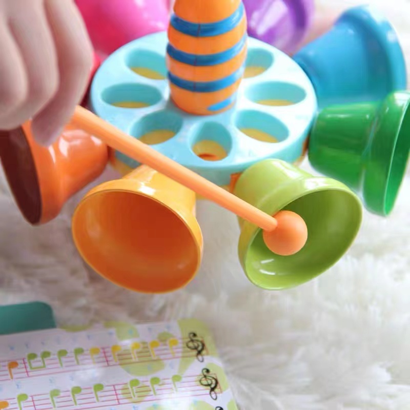 创意彩色旋转铃铛八音敲琴儿童打击乐器音乐感官手眼协调宝宝玩具