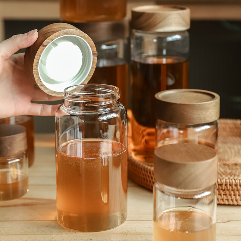 食品级玻璃果酱瓶蜂蜜罐子空瓶储物罐专用分装瓶咖啡豆保存密封罐