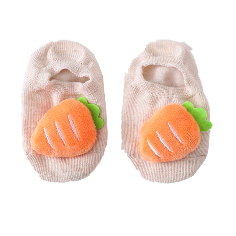 立体新生婴儿袜子春秋纯棉0-1宝宝室内防滑地板袜公仔袜2-3岁船袜