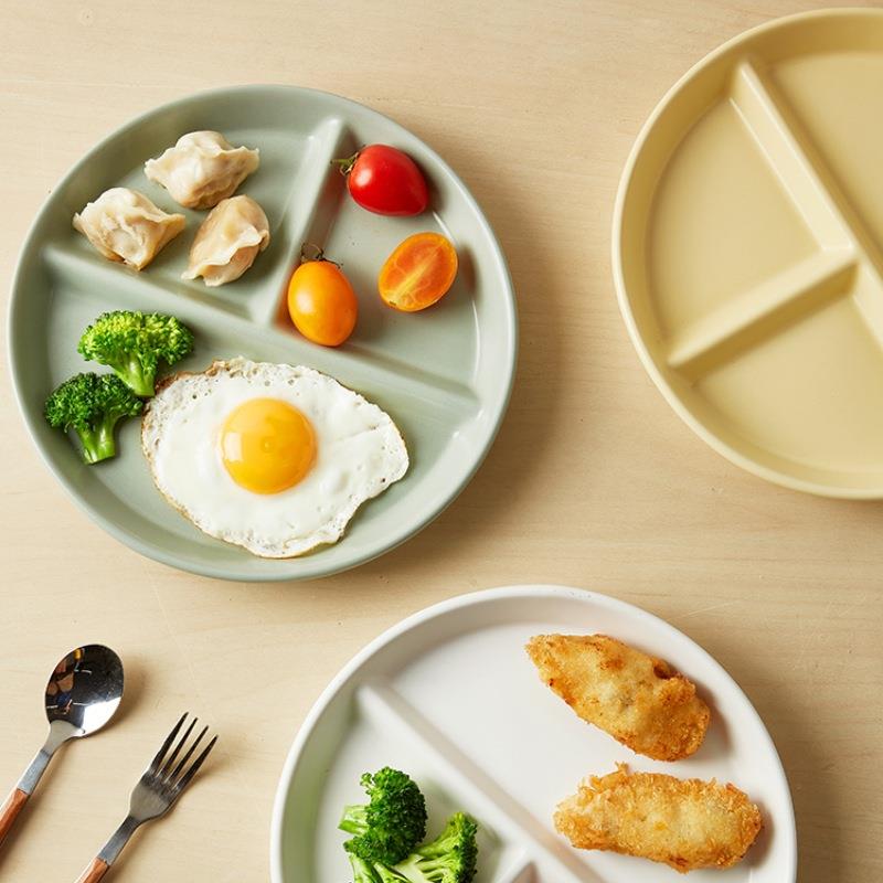 早餐盘一人食儿童吃饭盘子分格减肥餐盘211分隔减脂餐月子餐餐具