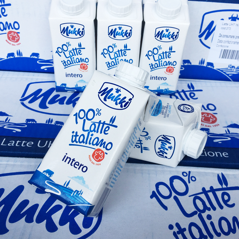 意大利原装进口mukki牧琴全脂纯牛奶成人儿童孕妇高钙早餐奶200ml