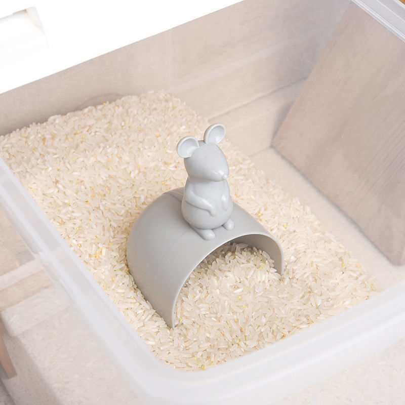可爱老鼠淘米勺家用通用量米器厨房卡通米铲子粉勺创意立式量米杯