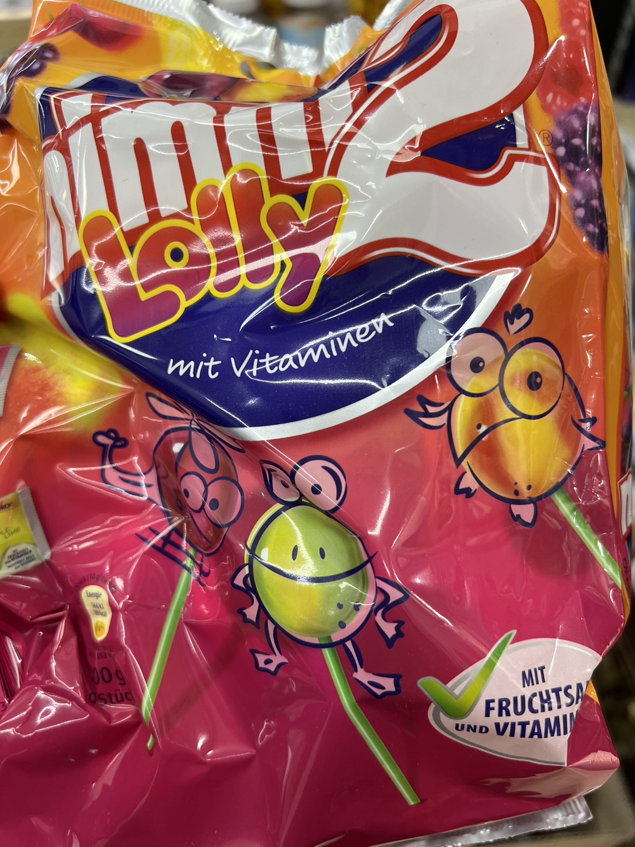 澳门采购德国nimm2二宝糖水果棒棒糖多种维生素糖果儿童零食20支