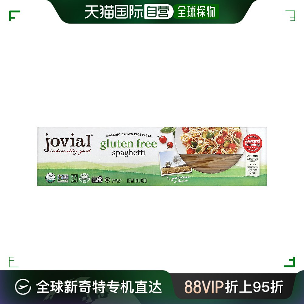 香港直邮Jovial,糙米面食，意大利面，12盎司（340克）