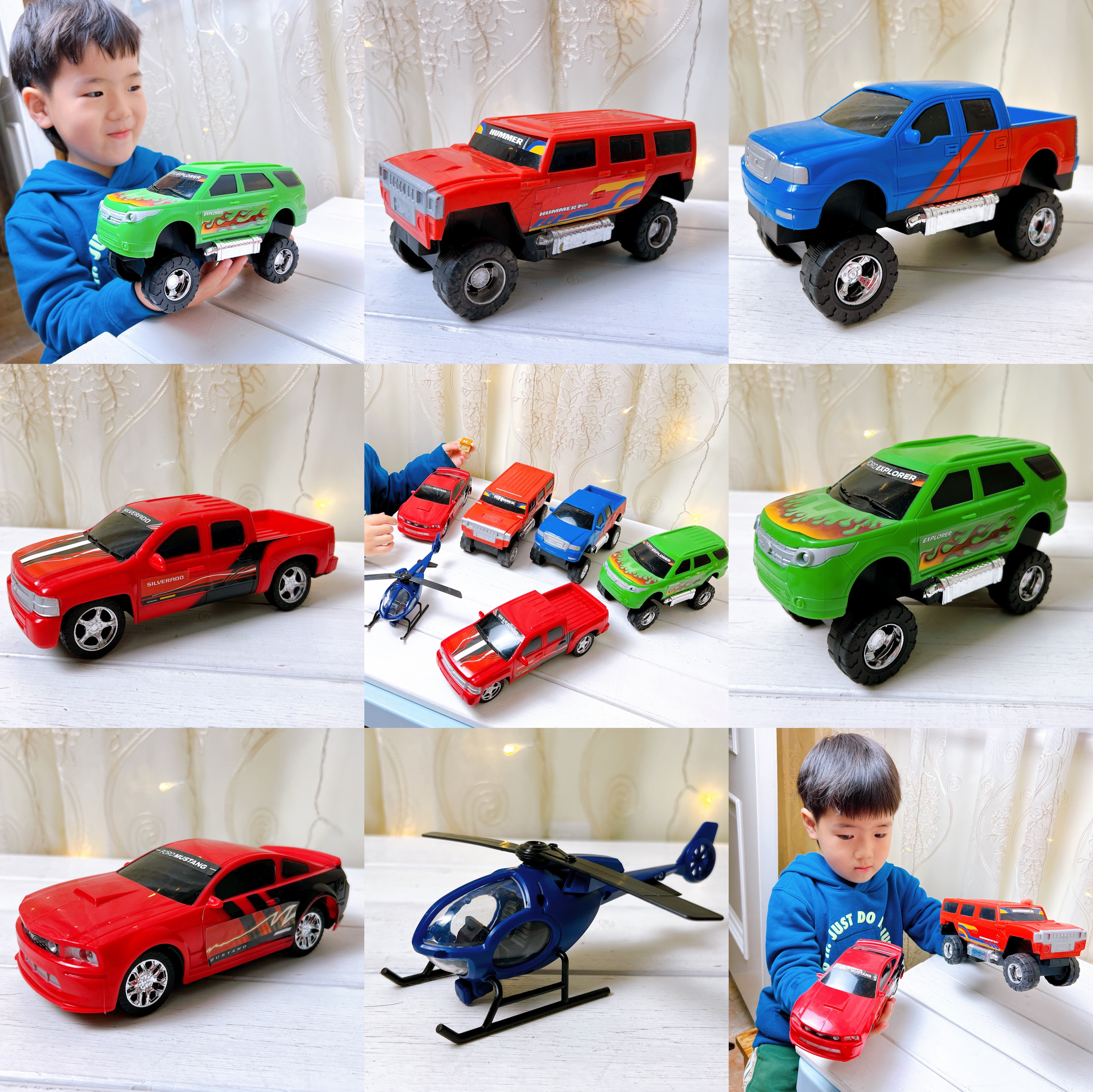 儿童玩具车小汽车皮卡吉普越野赛车直升飞机惯性滑行塑料车男女孩