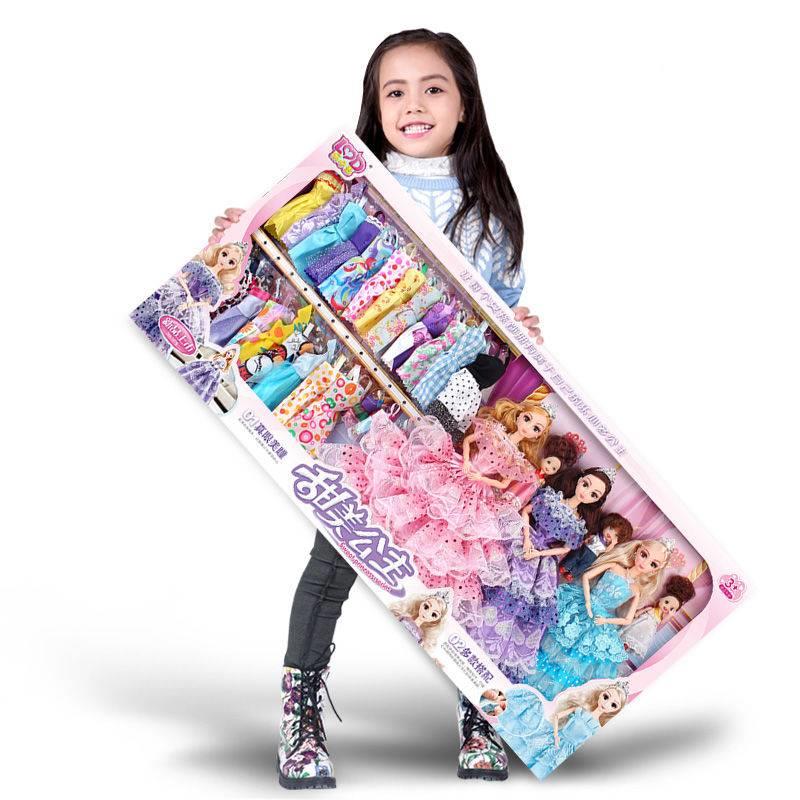 新疆包邮换装娃娃套装大礼盒公主女孩儿童玩具布衣服生日礼物可爱