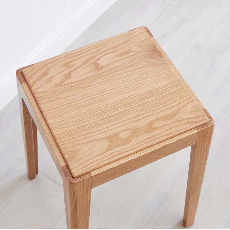 实木凳子可叠放北欧橡木客厅家用方凳现代简约创意板凳厂家直销