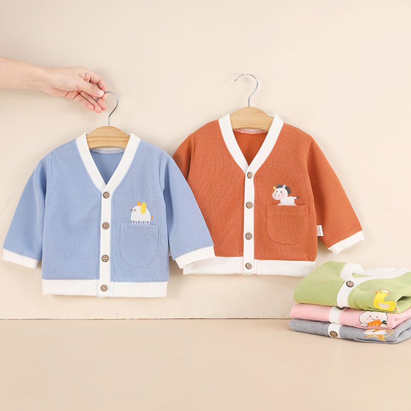 婴儿外套春秋男童针织开衫1-2岁3女宝宝秋季休闲上衣儿童小童衣服