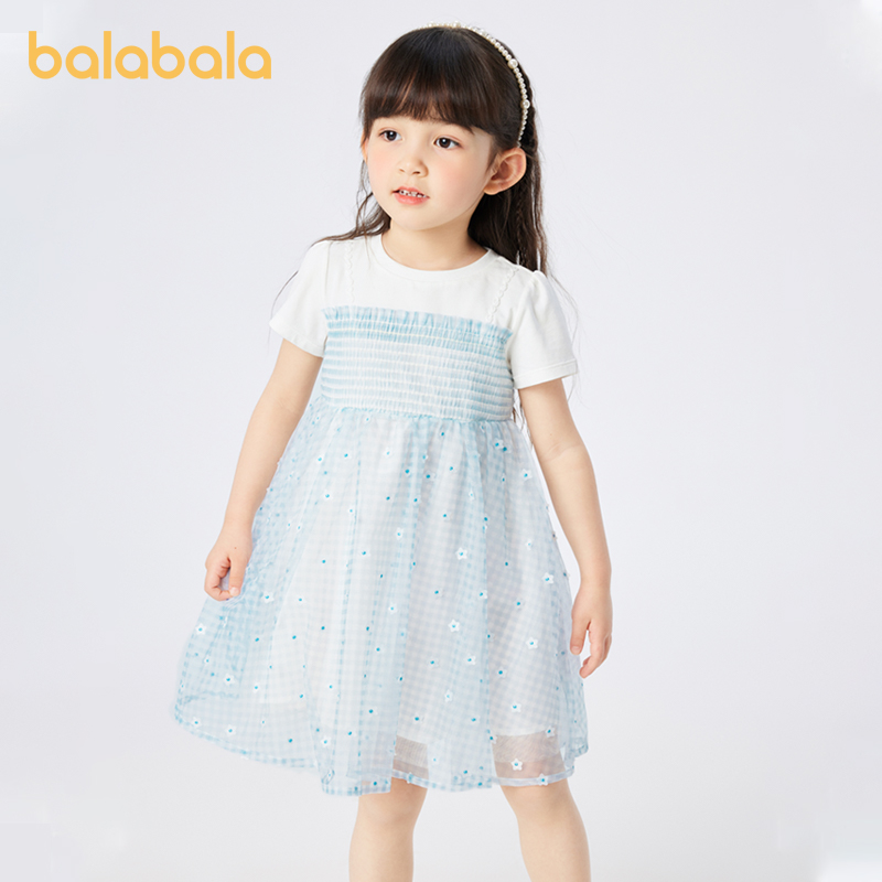 巴拉巴拉女童连衣裙夏装新款儿童时尚舒适裙宝宝甜美小童公主裙