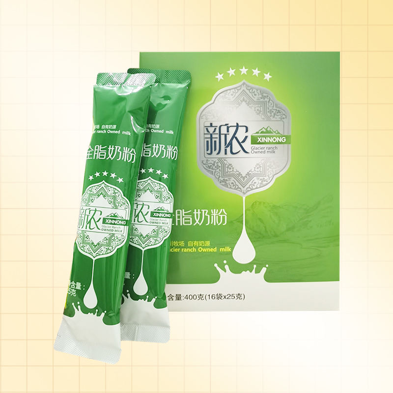 新疆新农牛奶粉不添加成人学生儿童全脂乳粉25g*16支独立小包