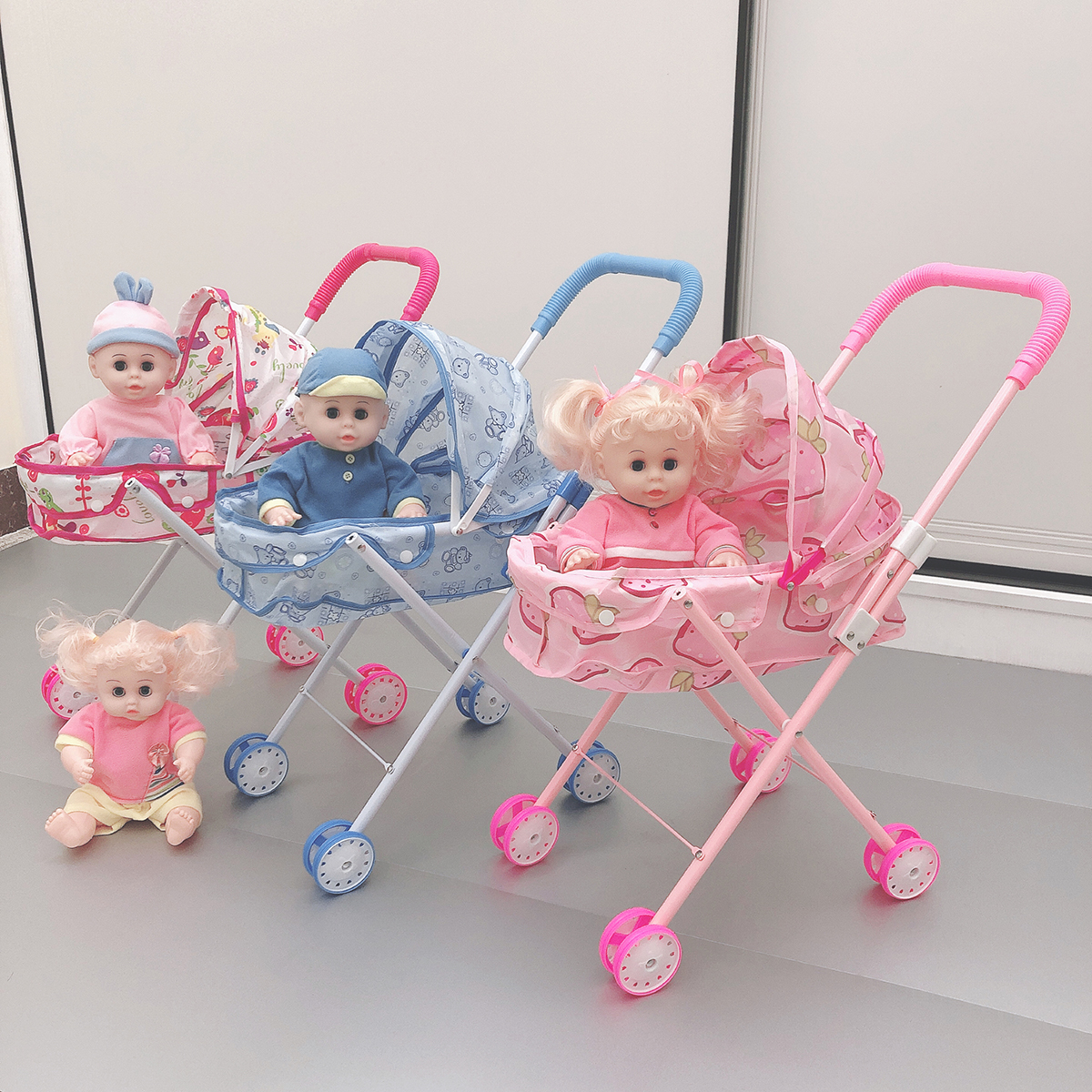 儿童玩具推车带娃娃发声男女童女孩过家家玩具手推车宝宝生日礼物