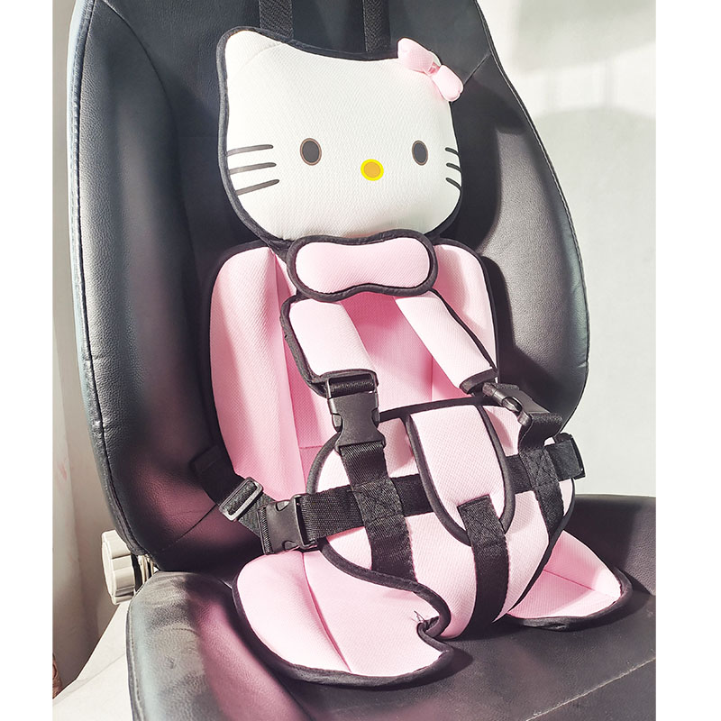 电动车三轮车儿童安全座椅简易车载婴儿宝宝卡通猫绑带坐垫固定绑