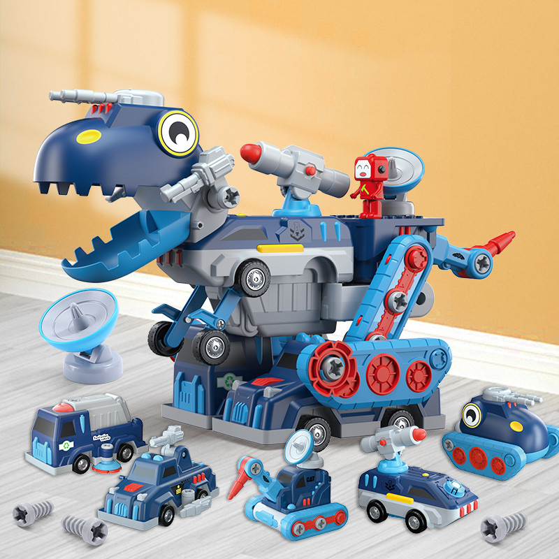 儿童玩具变形恐龙益智拆拼装3岁以上6拧螺丝小汽车男孩子生日礼物