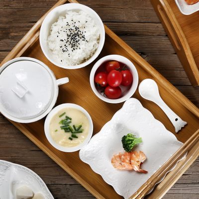 新日式月子陶瓷餐具减肥一人食餐盘三格盘子减脂定量碗家用套装促