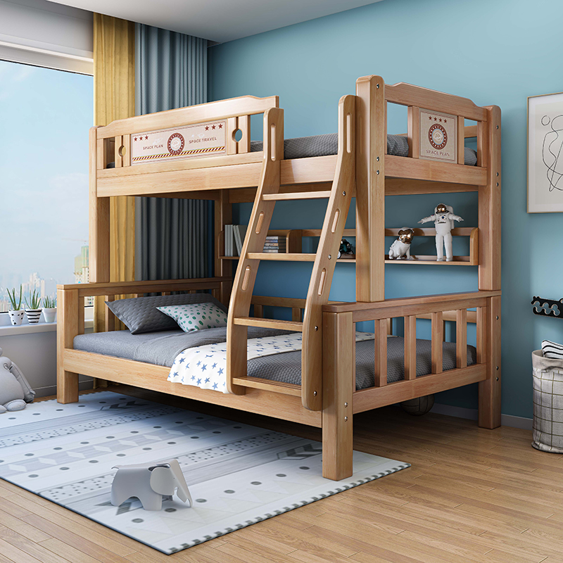 全实木上下床双层床大人儿童子母床成年宿舍上下铺木床橡木子母床