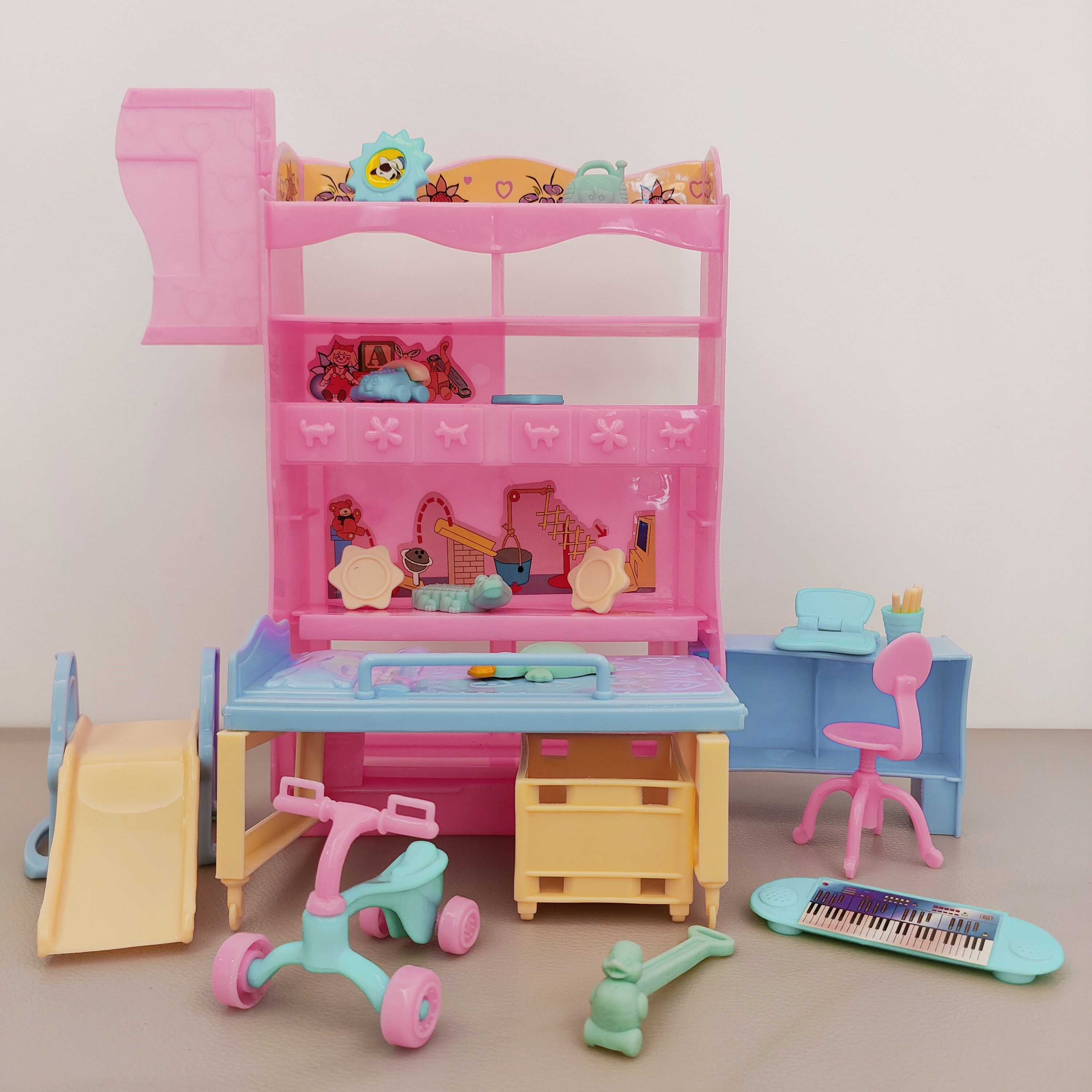 6分30厘米娃娃家具配件仿真游戏室套装女孩过家家玩具娃娃游乐园