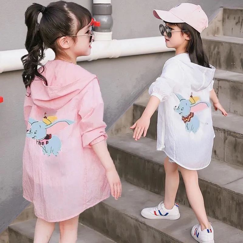儿童防晒服韩版夏季洋气中长款女童防晒衣防紫外线轻薄透气皮肤衣