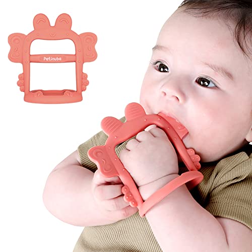 PETINUBE Anti-Dropping Silicone Baby Wrist Teether Soothing
