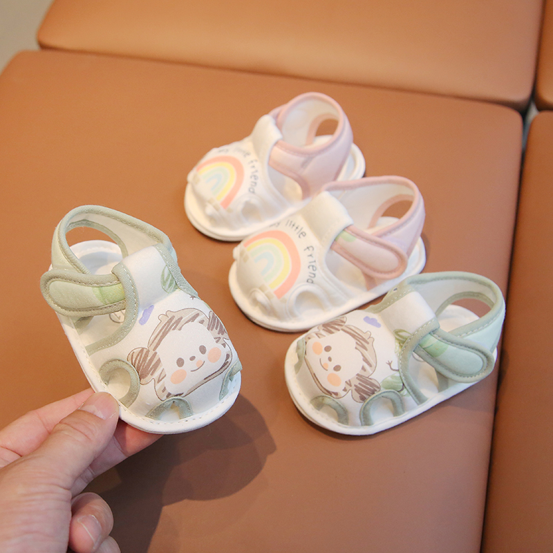 婴儿鞋子夏款0-6一12月婴幼儿凉鞋软底学步鞋男宝布鞋1岁宝宝鞋女