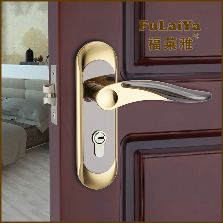正品福莱雅五金现代简约家用门锁室内实木门卧室锁具套装通用型