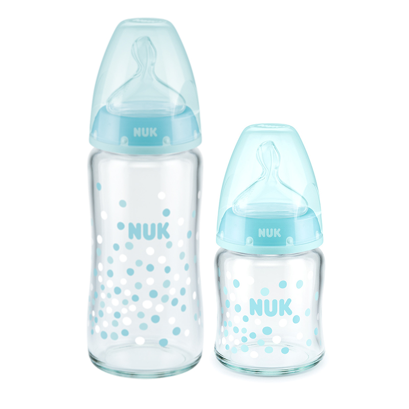 德国NUK玻璃宽口径奶瓶120ml/240ml婴幼儿初生新生儿宝宝0-18个月