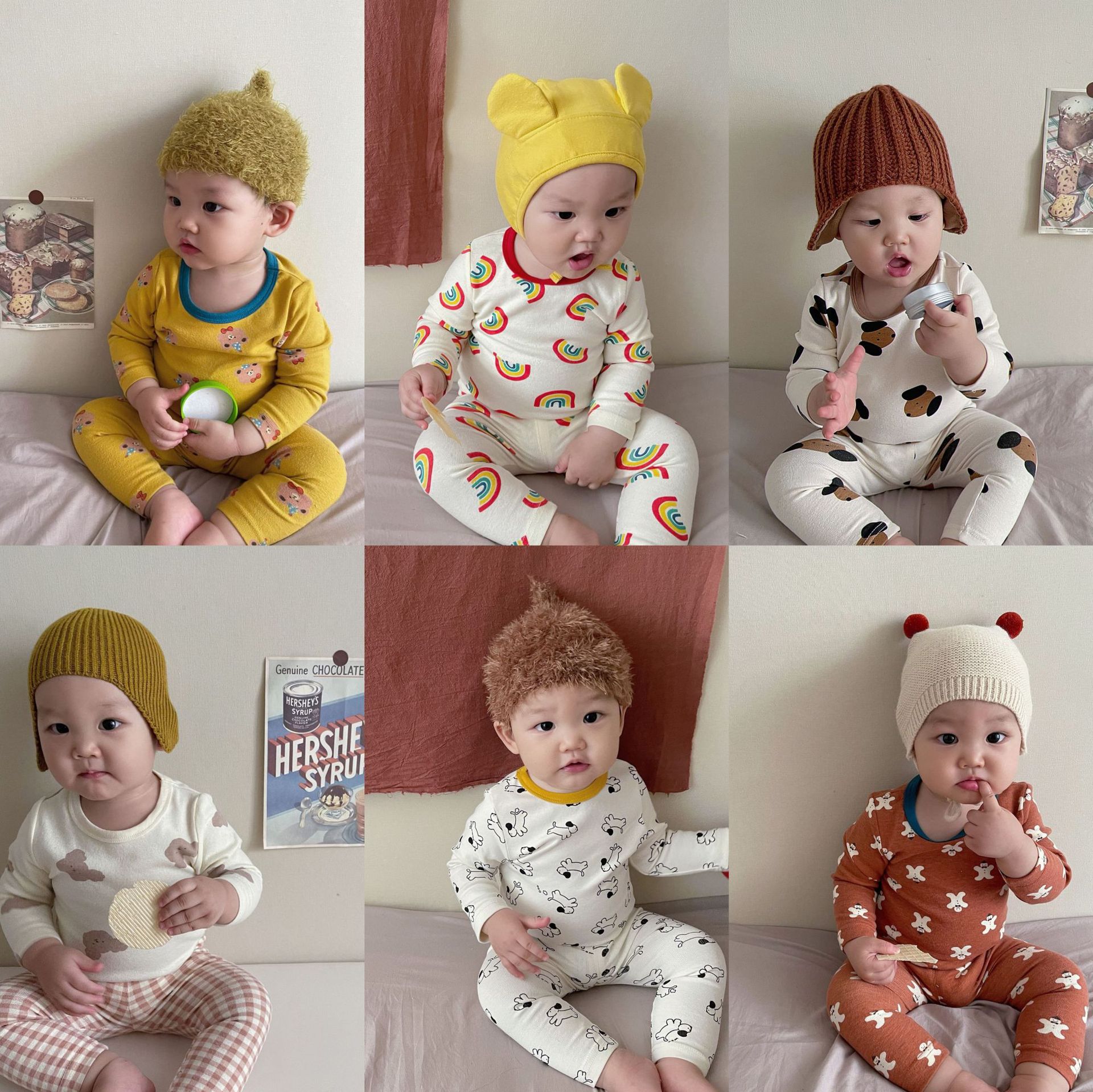 婴儿服装家居服两件套男女宝宝套装春秋装新款2023儿童卡通睡衣