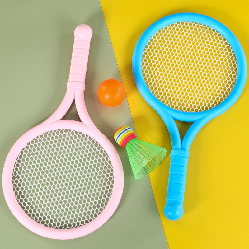 网球羽毛球拍4岁玩具宝宝儿童羽毛3亲子幼儿园%毛互动球拍2-运动