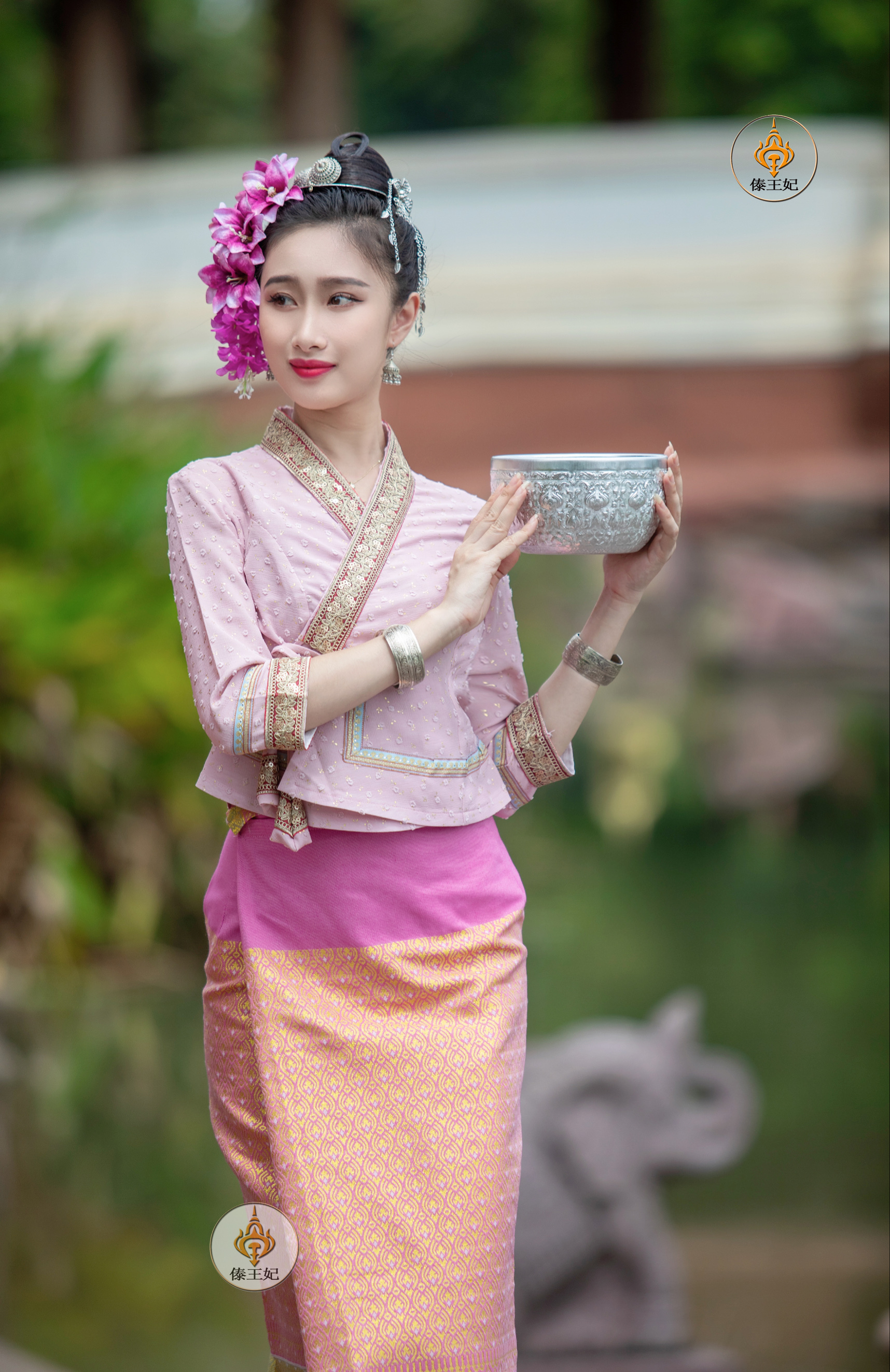 傣王妃服饰傣族传统简约修身日常休闲工作服旅拍摄影泰国修身长裙