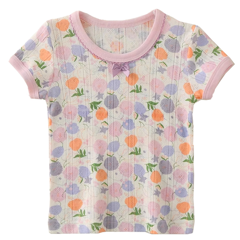 2件装女童纯棉短袖儿童夏季薄款T恤宝宝内穿打底上衣婴儿圆领体恤