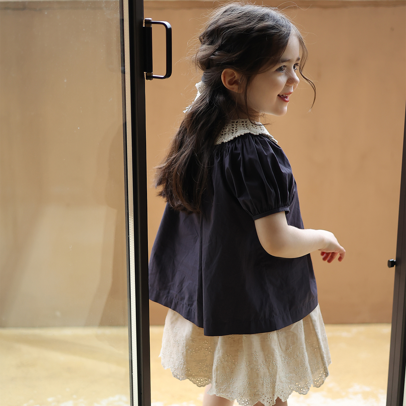 女童韩系小众气质蕾丝刺绣半裙允儿妈宝宝夏季洋气短裙小童半身裙