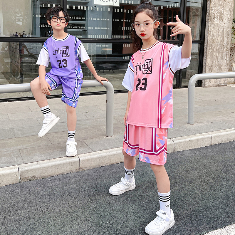 男童运动套球衣儿童比赛队服中大童夏季短袖速干训练服女生篮球服