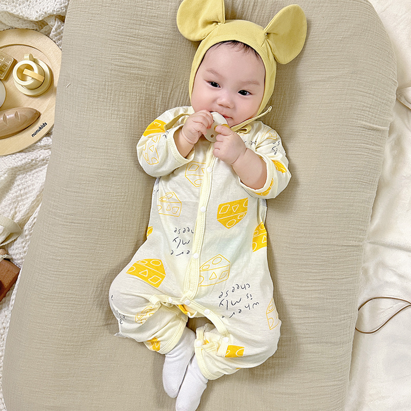 极速婴儿夏装新生儿衣服长袖男宝宝夏季连体衣纯棉幼儿空调服睡衣