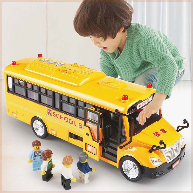 大号校车玩具男孩宝宝儿童声光公交车小汽车巴士玩具车模型2-3岁