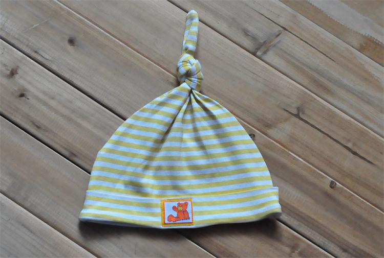 法国外贸原单婴儿纯棉针织胎帽宝宝翻边锥形时尚保暖帽帽子