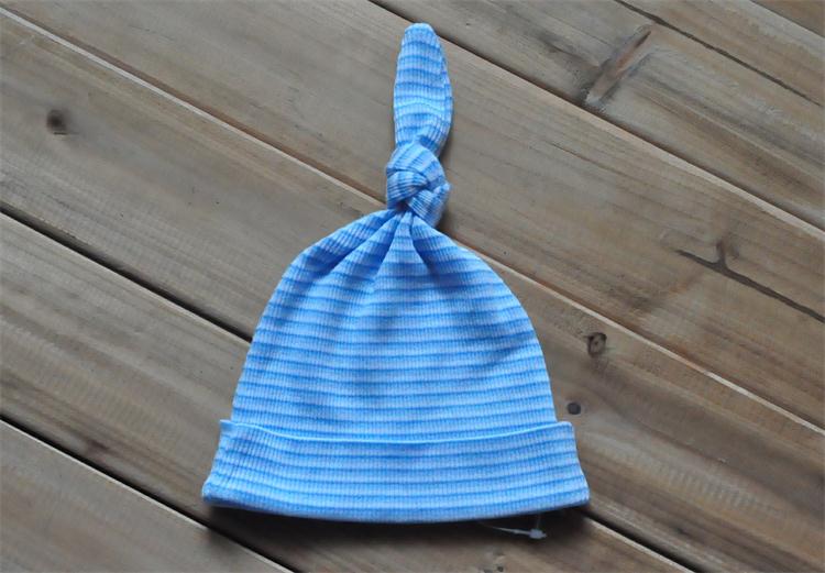 法国外贸原单婴儿纯棉针织胎帽宝宝翻边锥形保暖帽帽子早产儿-1岁