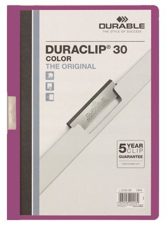 DURABLE 220012 德国杜拉宝浅紫色A4文件夹可夹30张A4钢夾文件夹