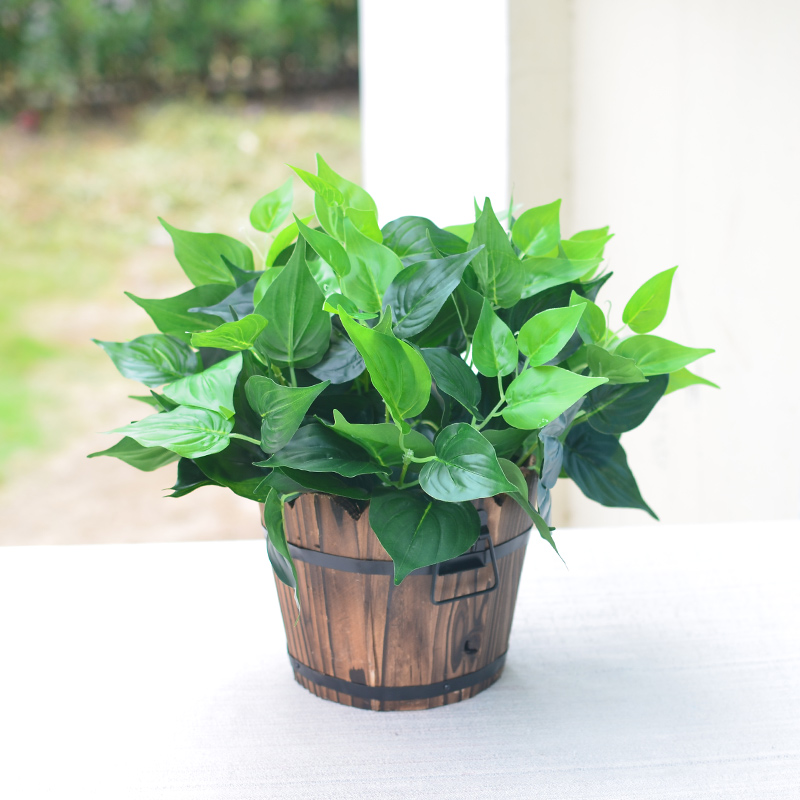 仿真假植物塑料绿植室内外客厅摆件装饰木桶盆栽绿萝仿真花草造景