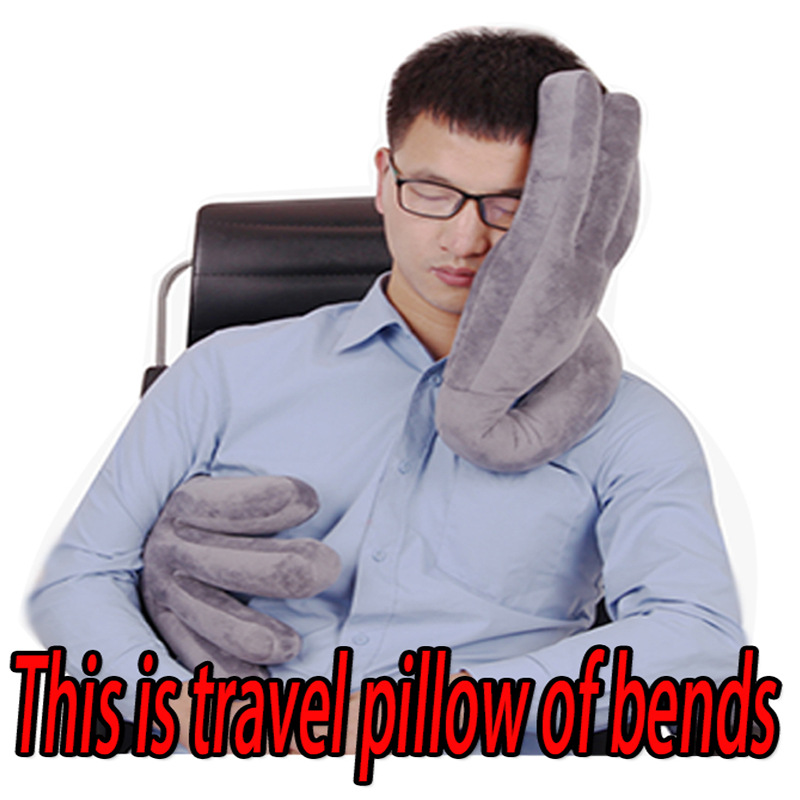 抖音网红同款龙创尤品旅行头枕汽车头枕午休枕头双手造型枕头
