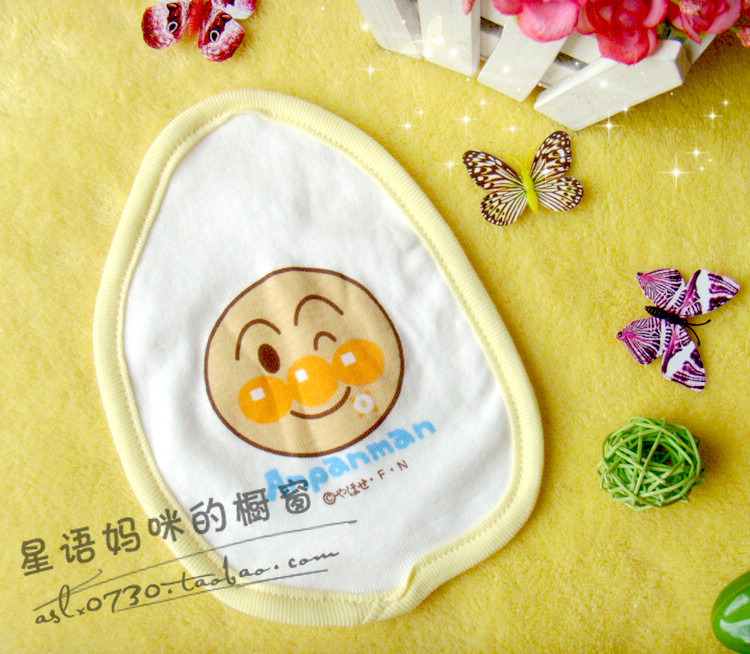 福利原单面包超人纯棉婴儿宝宝口水巾卡通围嘴吸汗巾手帕垫背1818